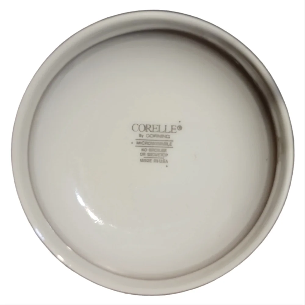1 Vtg 91 Winter Holly (Green Band, Corelle) CORNING Christmas Coupe Cereal Bowl